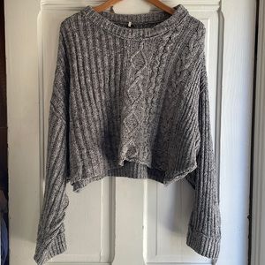 Free People Crop Cable Knit Sweater